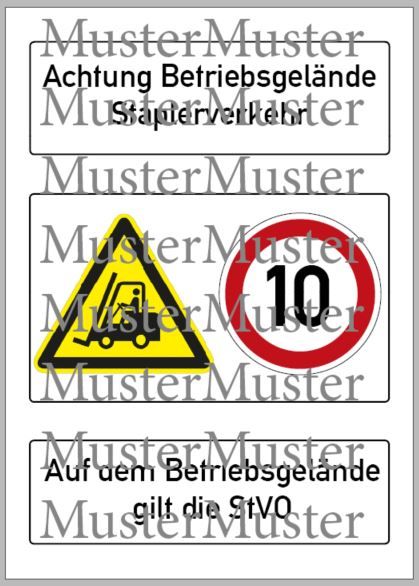 Schild "Achtung Staplerverkehr" 40x60cm Alu Dipond 3mm stark UV- & wetterbeständig