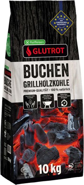 Glutrot Buchen-Grillholzkohle 10 kg