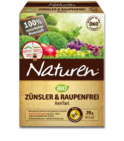 NATUREN® Bio Zünsler &amp; Raupenfrei XenTari 8 x 2,5 g Portionsbeutel